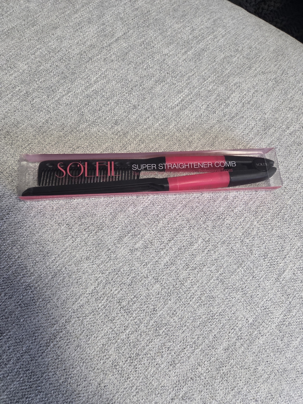 Soleil Super Straightener Comb - Black & Pink